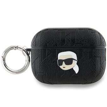 Karl Lagerfeld KLAP2PGKIPK AirPods Pro 2 (2022/2023) hoesje czarny/zwart Monogram Karl Head.