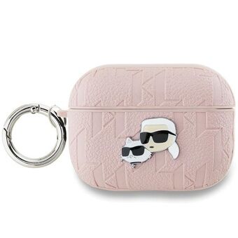 Karl Lagerfeld KLAP2PGKCPP AirPods Pro 2 (2022/2023) hoesje roze/pink Monogram Karl & Choupette Head