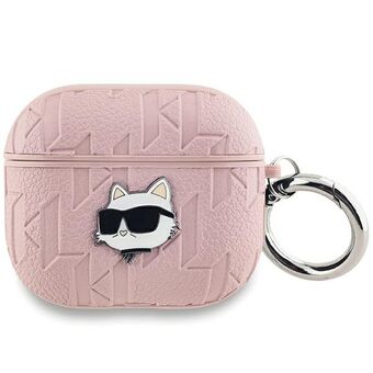 Karl Lagerfeld KLA3PGCHPP AirPods 3 hoesje roze Monogram Choupette Head