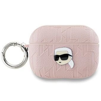 Karl Lagerfeld KLAP2PGKIPP AirPods Pro 2 (2022/2023) hoesje roze Monogram Karl Hoofd