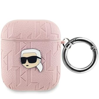 Karl Lagerfeld KLA2PGKIPP AirPods 1/2 hoesje roze/pink Monogram Karl Head