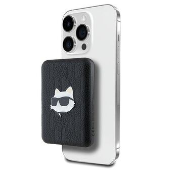 Karl Lagerfeld Powerbank indukcyjny KLPB5FPGKSCHHK 15W 5000mAh zwart/black Choupette Head Pin MagSafe