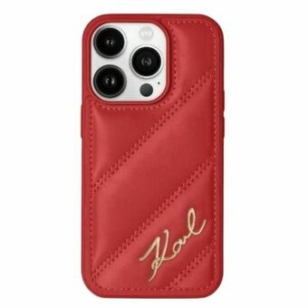 Karl Lagerfeld KLHCP15SPQDSMGR iPhone 15 / 14 / 13 6.1" rood/red harde hoes Diagonal Quilted Script