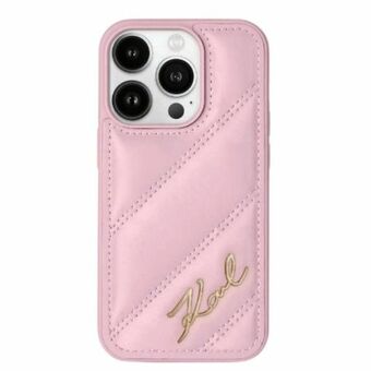 Karl Lagerfeld KLHCP14LPQDSMGP iPhone 14 Pro 6.1" roze hardcase Diagonal Quilted Script