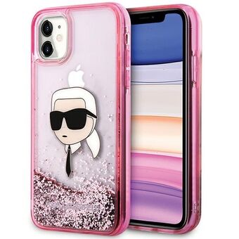 Karl Lagerfeld KLHCN61LNKHCP iPhone 11/XR roze/pink hardcase Glitter Karl Head