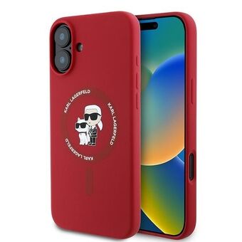 Karl Lagerfeld KLHMP16MSCMKCRHR iPhone 16 Plus 6.7" rood/red harde hoes Siliconen Karl&Choupette Ring MagSafe