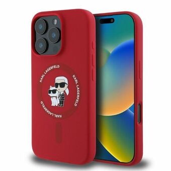 Karl Lagerfeld KLHMP16LSCMKCRHR iPhone 16 Pro 6,3" rood/red hardcase Siliconen KC Heads Ring MagSafe