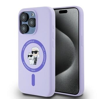 Karl Lagerfeld KLHMP15LSCMKCRHU iPhone 15 Pro 6.1" paars/purple hardcase Siliconen Karl&Choupette Heads Ring MagSafe