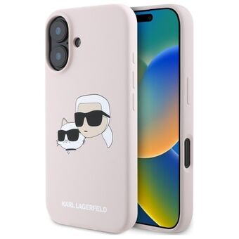 Karl Lagerfeld KLHMP16SSKCHPPLP iPhone 16 6.1" roze/roze hardcase Silicone Double Heads Print MagSafe