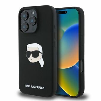 Karl Lagerfeld KLHMP16XSKHPPLK iPhone 16 Pro Max 6.9" zwart/black hardcase Silicone Karl Head Print MagSafe