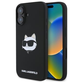 Karl Lagerfeld KLHMP16SSCHPPLK iPhone 16 6,1" zwart/black hardcase Silicone Choupette Head Print MagSafe