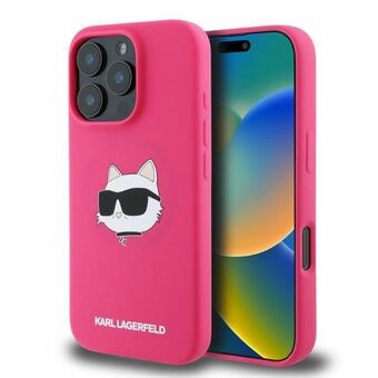 Karl Lagerfeld KLHMP16LSCHPPLF iPhone 16 Pro 6.3" fuchsia hardcase Silicone Choupette Head Print MagSafe