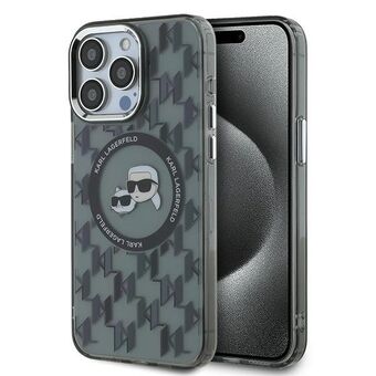 Karl Lagerfeld KLHMP15LHMCKMHK iPhone 15 Pro 6.1" zwart/black IML Monogram Karl&Choupette Head MagSafe