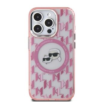 Karl Lagerfeld KLHMP15SHMCKMHP iPhone 15 6.1" roze/pink IML Monogram Karl&Choupette Head MagSafe