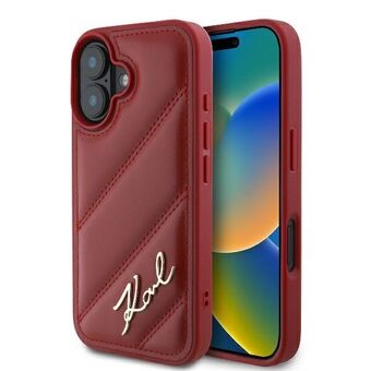 Karl Lagerfeld KLHCP16SPQDSMGR iPhone 16 6.1" rood/red hardcase Quilted Signature