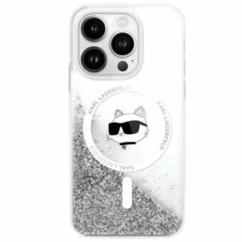 Karl Lagerfeld KLHMP16SLGCHSGH iPhone 16 6.1" hardcase transparant Liquid Glitter Choupette Head Magsafe