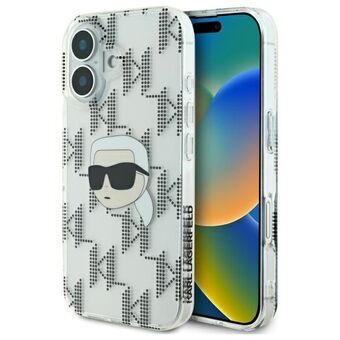 Karl Lagerfeld KLHCP16SHKLPKHT iPhone 16 6.1" doorzichtig/transparant hardcase IML Karl Head Electroplated