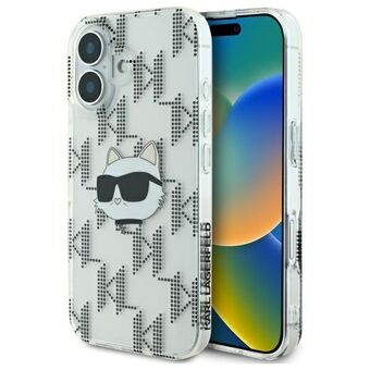 Karl Lagerfeld KLHCP16SHKLPCHT iPhone 16 6.1" doorzichtig/transparant hardcase IML Choupette Head Electroplated