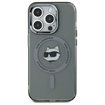 Karl Lagerfeld KLHMP15XHLSCHK iPhone 15 Pro Max 6.7" zwart/black hardcase IML Metal Choupette Head MagSafe