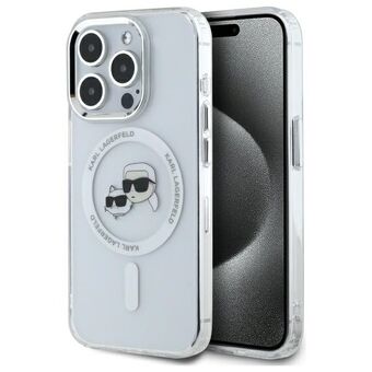 Karl Lagerfeld KLHMP15LHLSKCH iPhone 15 Pro 6.1" wit/witte hardcase IML Metal Karl&Choupette Hoofd MagSafe