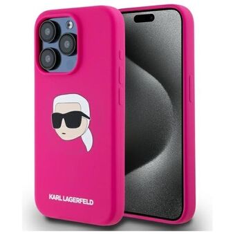 Karl Lagerfeld KLHMP15LSKHPPLF iPhone 15 Pro 6.1" fuchsia hardcase Silicone Karl Head Print MagSafe