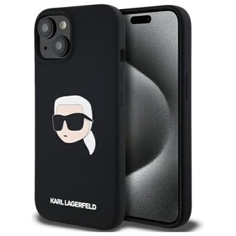 Karl Lagerfeld KLHMP15SSKHPPLK iPhone 15 6,1" zwart/black hardcase Siliconen Karl Head Print MagSafe