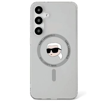 Etui Karl Lagerfeld Button Karl Head Bedrukt Logo MagSafe Samsung Galaxy S25 zwart