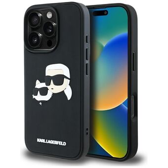 Etui Karl Lagerfeld HC 3D Rubber Double Heads voor iPhone 16 Pro Max zwart