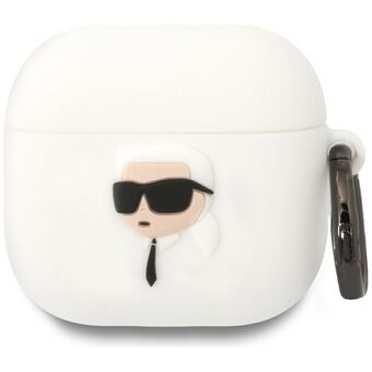 Etui Karl Lagerfeld 3D Silicone NFT voor AirPods 4 wit