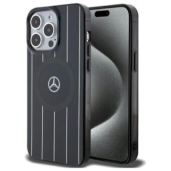 Mercedes MEHMP15L23HRSK iPhone 15 Pro 6.1" zwart hardcase Dubbele Laag Gekruiste Lijnen MagSafe