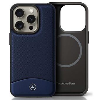 Mercedes MEHMP16X23RBARV iPhone 16 Pro Max 6.9" granatblauw/navy hardcase Textured And Plain Leather MagSafe