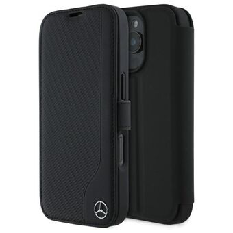 Mercedes MEBKP16X23RBGVK iPhone 16 Pro Max 6,9" zwart/black bookcase Leer Hout Imitatie