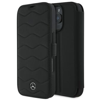 Mercedes MEBKP16X23RWRSK iPhone 16 Pro Max 6.9" zwart/black boekhoes MB Waves Leather