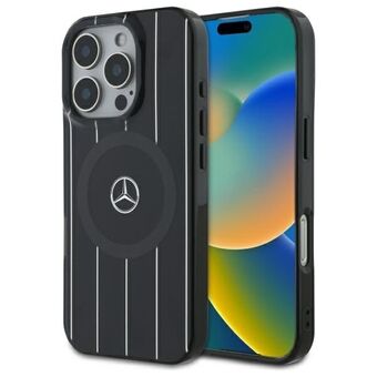 Mercedes MEHMP16X23HRSK iPhone 16 Pro Max 6.9" zwart/black hardcase MB Double Layer Crossed Lines MagSafe