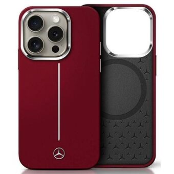 Mercedes MEHMP16X23SUMSR iPhone 16 Pro Max 6.9" rood/red hardcase Siliconen Witte Streep MagSafe