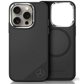 Mercedes MEHMP16L23SUGDK iPhone 16 Pro 6.3" zwart/black hardcase Silicone Tonal Logo Houtpatroon MagSafe