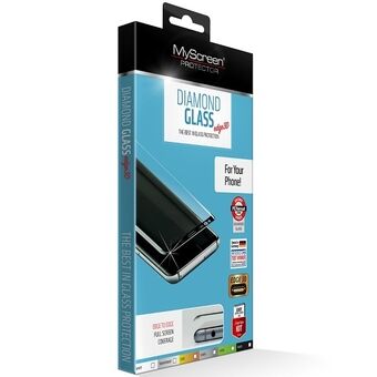 MS Diamond Glass Edge 3D voor iPhone X/Xs, zwart gehard glas.