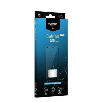 MS Diamond Glass Edge Lite is an ultra thin tempered glass screen protector for iPhone 13 Pro Max 6.7" in black color, with full glue.