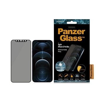 PanzerGlass E2E Super+ iPhone 12 Pro Max Hoesje Vriendelijk voor het Scherm Anti-bacterieel Microfractuur Privacy Zwart