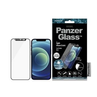 PanzerGlass E2E Microfracture iPhone 12 Mini 5.4 "CamSlider Swarovsky Cover Friendly AntiBacterial zwart/zwart