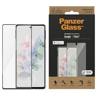 PanzerGlass Ultra-Wide Fit Pixel 7 Screenprotector Antibacterieel Zwart/Zwart 4772