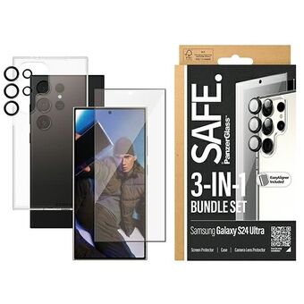 VEILIG door PanzerGlass Sam S24 Ultra S928 bundel 3in1 Hardcase + Screenprotector + Cameralens BSAFE95674