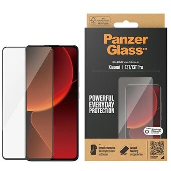 PanzerGlass Ultra-Wide Fit Xiaomi 13T / 13T Pro Schermbeveiliging Antibacterieel zwart 8069