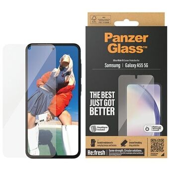 PanzerGlass Ultra-Wide Fit Schermbeveiliging voor Sam A55 5G A556, inclusief Easy Aligner 7358.