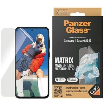 PanzerGlass Matrix Ultra-Wide Fit Bescherming voor het Scherm van Sam A55 5G A556 7362 met Easy Aligner