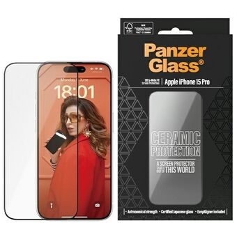 PanzerGlass Ceramic Bescherming iPhone 15 Pro 6.1" Ultradunne Schermbescherming Inclusief Easy Aligner 2838