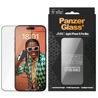 PanzerGlass Keramische Bescherming iPhone 15 Pro Max 6.7" Ultrabrede Schermbeveiliging Inclusief Easy Aligner 2840