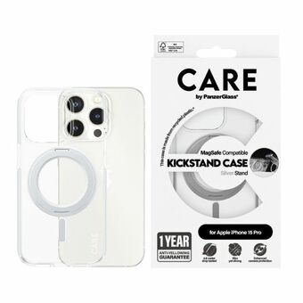 Zorg door PanzerGlass Kickstand Case iPhone 15 Pro 6,1" MagSafe zilver/zilver 1414