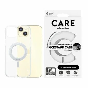 Zorg door PanzerGlass Kickstand Case iPhone 15 Pro Max 6,7" MagSafe zilver 1415