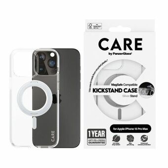 CARE by PanzerGlass Kickstand Hoesje iPhone 15 Plus 6,7" MagSafe zilver 1416